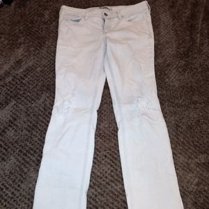 Hollister white jeans with lace